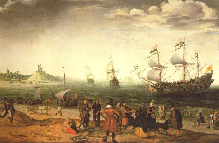 Adam Willaerts The painting Coastal Landscape with Ships by the Dutch painter Adam Willaerts